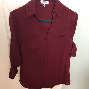 Express portofino shirt wine color
